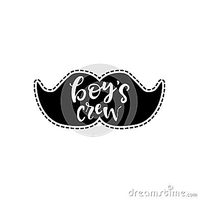 Sticker with mustache Vector Illustration